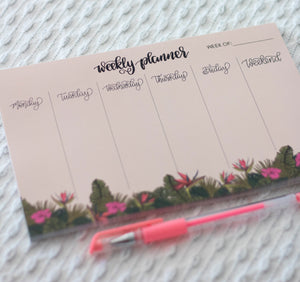 blush tropical weekly planner by fioribelle