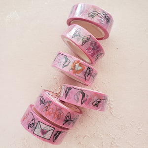 pink eco friendly washi tape rolls for valentines day