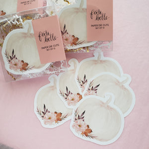 pumpkin paper die cuts for place cards by fioribelle