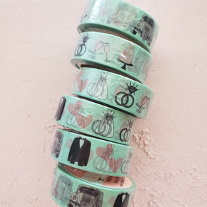 mint eco friendly washi tape with wedding day decor