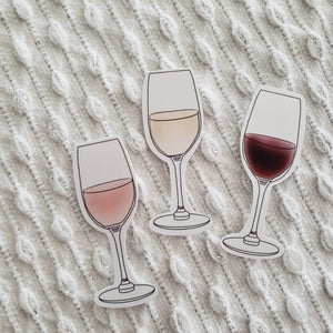 rosé, white and red wine sticker pack by fioribelle