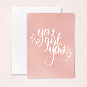 cute congratulations card for women - yas girl!